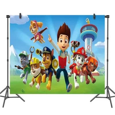 ديكور عيد ميلاد PAW Patrol بالون فويل أدوات مائدة قابلة للتصرف لافتة خلفية كلب تشيس مارشال سكاي مستلزمات حفلة الأولاد - 4