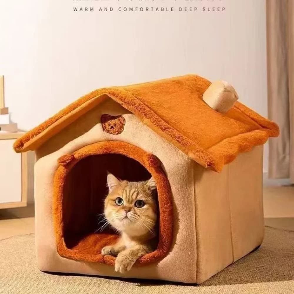 All Season Dog House Style Bed - Removable Washable Pet Bed for Small Dogs Teddy Winter Warm Cat Dog House - 5