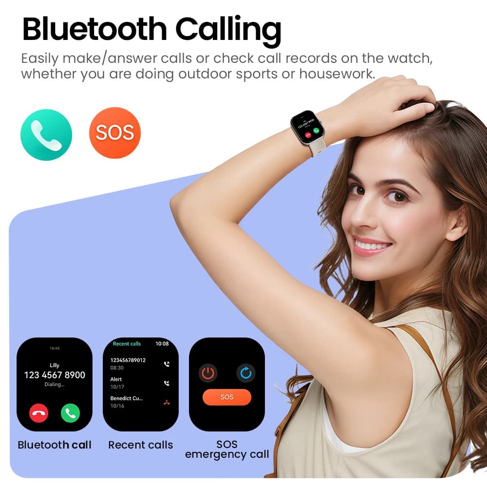 ساعة HAYLOU Watch S6 الذكية بشاشة 2.01 بوصة عالية الدقة، مكالمات صوتية عبر البلوتوث، مقاومة للماء بمعيار IP68، تتبع اللياقة البدنية - 4