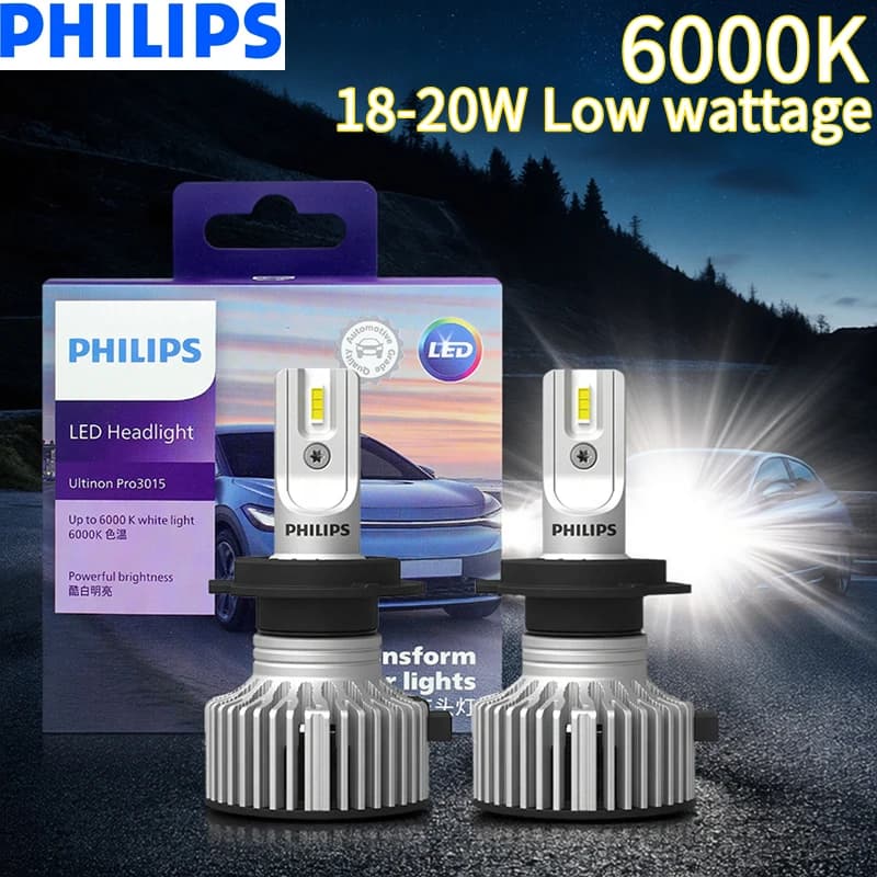 فيليبس LED H1 H3 H4 H7 H11 ألتنيون برو 3101 12V/24V 6000K أبيض ساطع HB3 9005 HB4 9006 HIR2 9012 كشاف أوتوماتيكي LED مصابيح