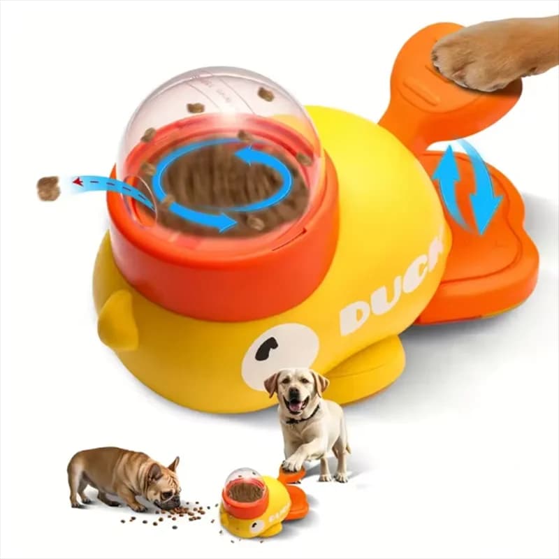 Little yellow duck pet leaking device pet interactive toys educational training device pet feeding device puppy leaking toys - 2