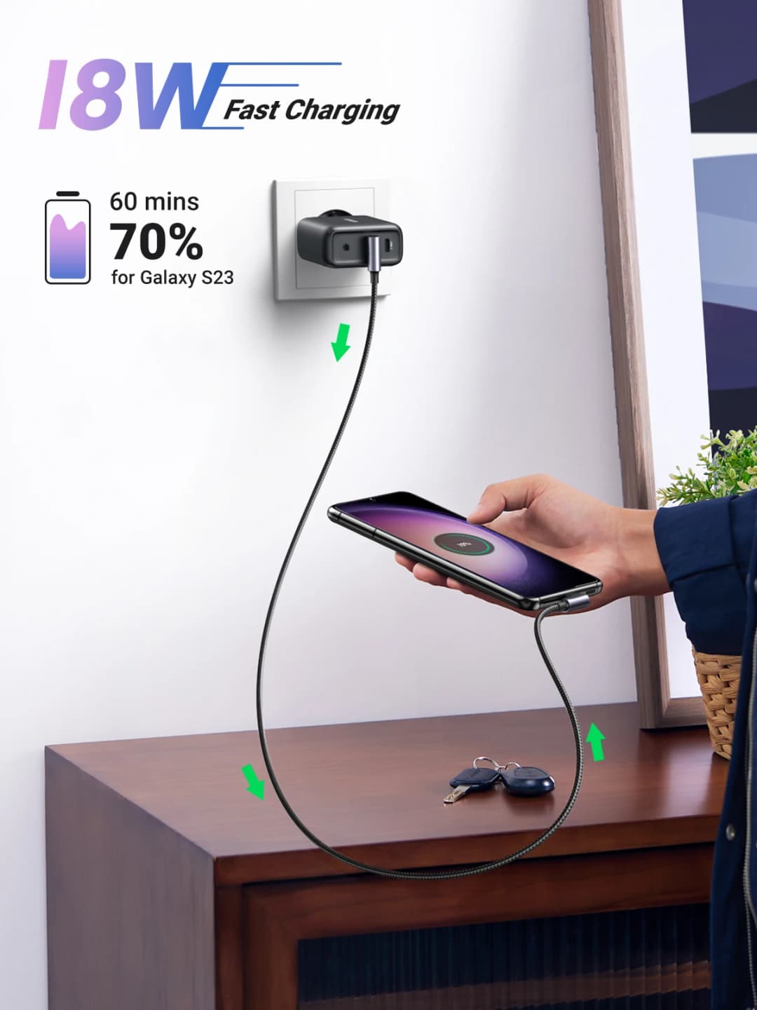 UGREEN 90 Degree USB C Cable Nylon Fast Charge USB Type C Cable for iPhone 17 16 Xiaomi Samsung S25 S24 Poco USB-C to USB-C Cord - 2