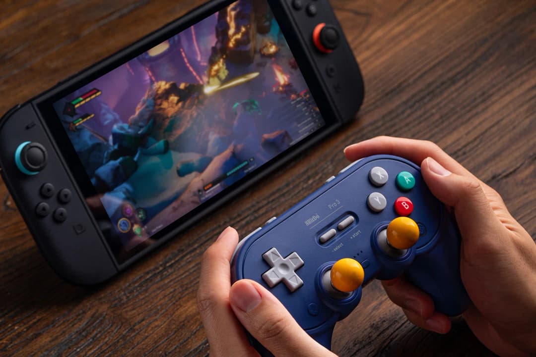 8BitDo Pro 3 يد تحكم ألعاب بلوتوث لاسلكية لسويتش 1/2، ويندوز، أبل، مع عصي تحكم TMR قابلة للتبديل - 6