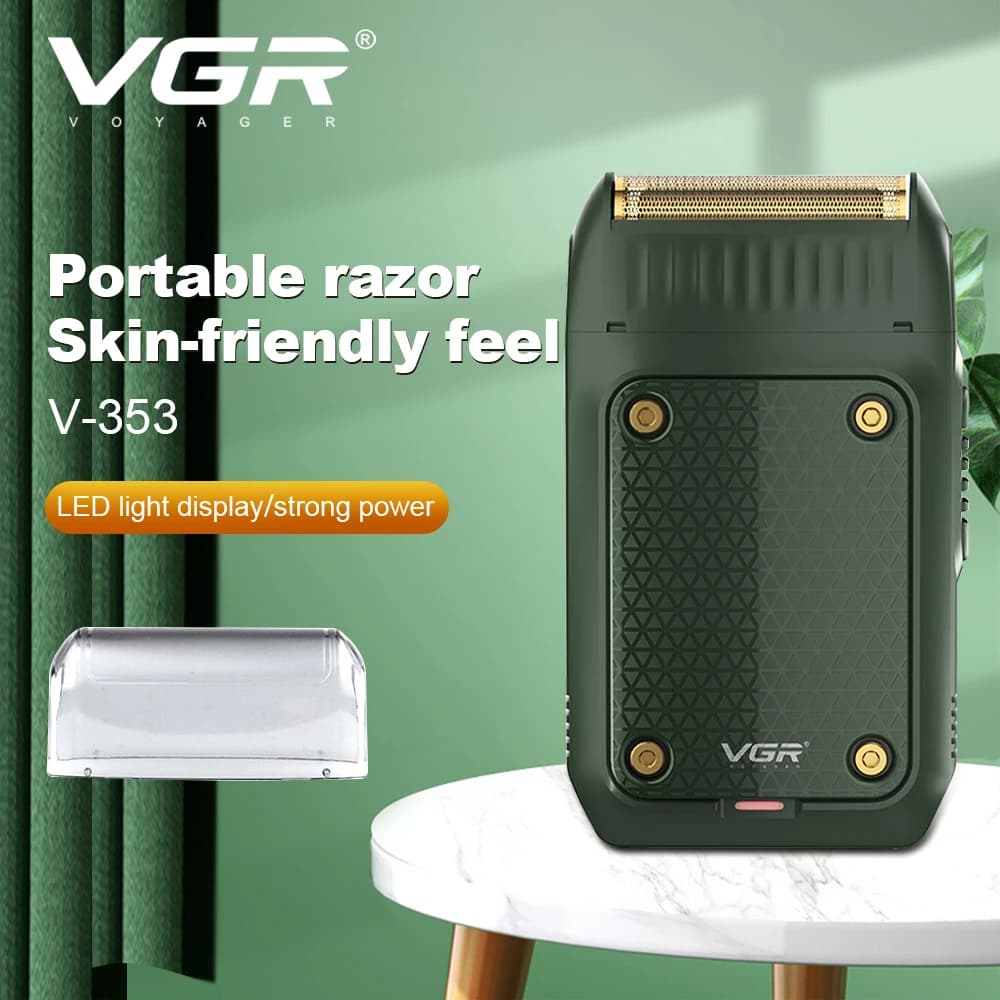 VGR 353 ماكينة حلاقة اللحية الاحترافية ماكينة تشذيب الشعر الكهربائية ماكينة حلاقة الوجه للرجال مع شحن USB آمنة - 2