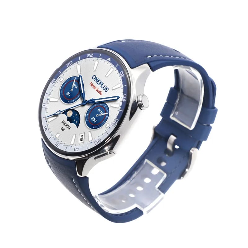ساعة OnePlus Watch 2 الذكية، الإصدار العالمي، 2 جيجابايت رام، 32 جيجابايت روم، شاشة AMOLED 1.43 بوصة، نظام Google Wear OS 4، GPS مزدوج التردد، NFC - 5