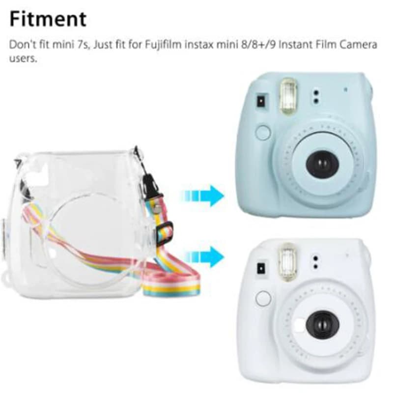 Fujifilm Instax Mini 8 /8+ 9 Film Instant Camera Clear Hard Case Bag Cover Shell - 2