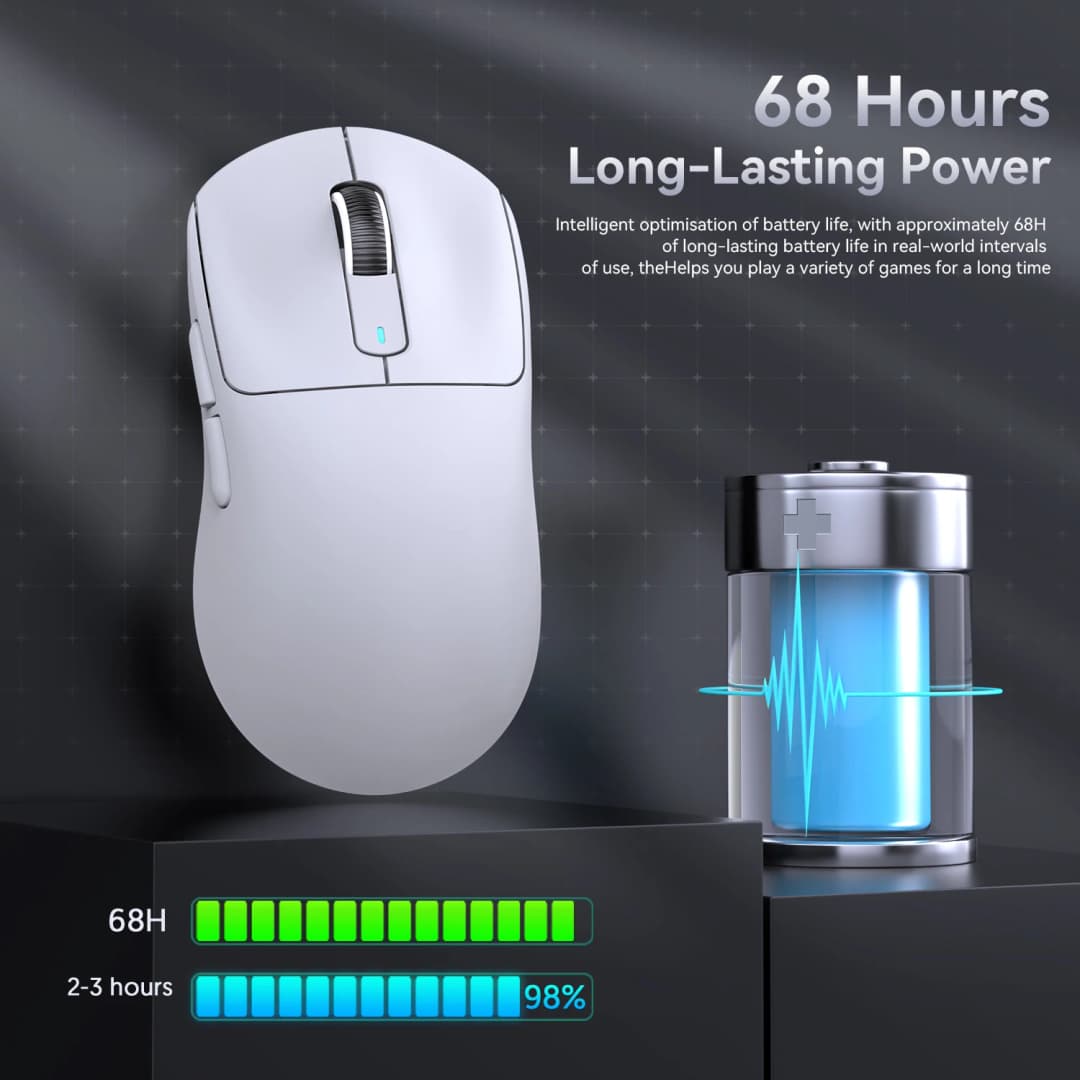 Attack Shark  X3Pro X3 Wireless Mouse Lightweight PAW3395 26000dpi Tri-Mode Connection Macro Gaming Mouse  for Win/Xbox/PS/Mac - 6