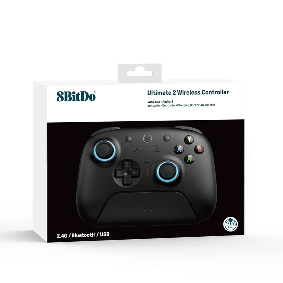 وحدة تحكم لاسلكية 8BitDo Ultimate 2، ذراع تحكم بلوتوث/USB/2.4G مع قاعدة شحن عصا تحكم TMR لأجهزة الكمبيوتر بنظام ويندوز، وأبل، وستيم & - 6