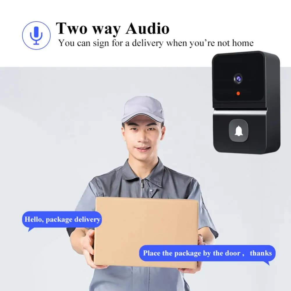جرس باب لاسلكي WiFi مع كاميرا HD خارجية، أمان، رؤية ليلية، إنتركوم فيديو، تغيير الصوت، هاتف باب للمراقبة المنزلية - 3