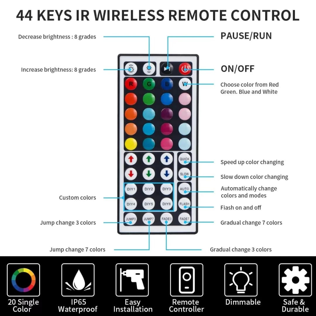 شريط إضاءة محيطي RGB USB 5V LED 5050 متزامن مع الموسيقى شريط مرن إضاءة ذكية للمنزل تحكم عن بعد عبر تطبيق للغرفة والتلفزيون ديكور DIY - 6