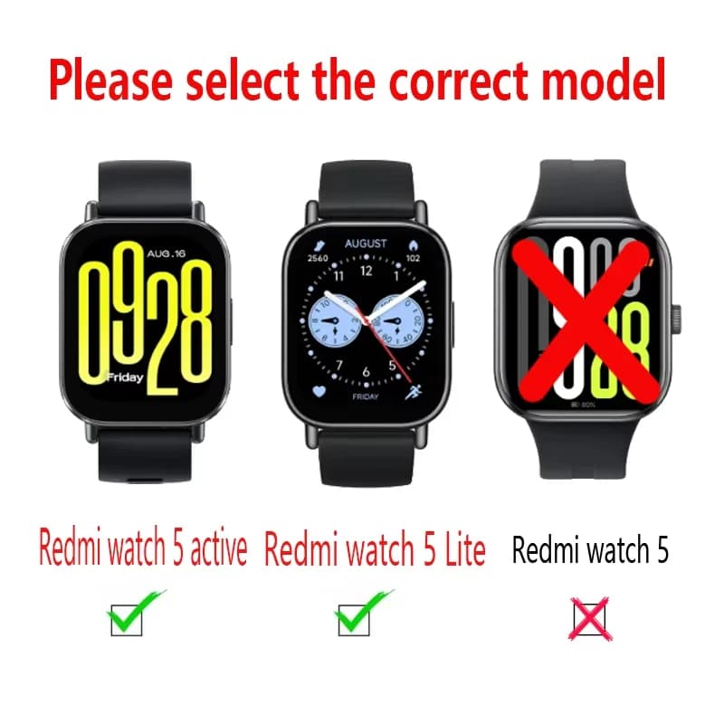 حزام وسوار من السيليكون لساعة Xiaomi Redmi Watch 5 Active إكسسوارات ساعة ذكية سوار رياضي لساعة Redmi Watch 5 Active/Lite - 2