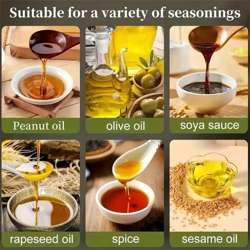 470 ml Oil Sprayer for Cooking,2-in-1 Olive Oil Dispenser and Oil Spray Bottle,Oil Spray with Stickers,Thick Glass Spray Bottle - 6