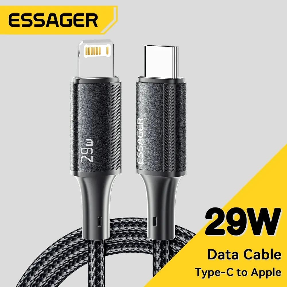 كابل Essager نوع C لـ iPhone، شحن سريع، شاحن، iPad، Macbook، iPhone 14، 13، 12، 11 Pro Max، XS، XR، PD 29W