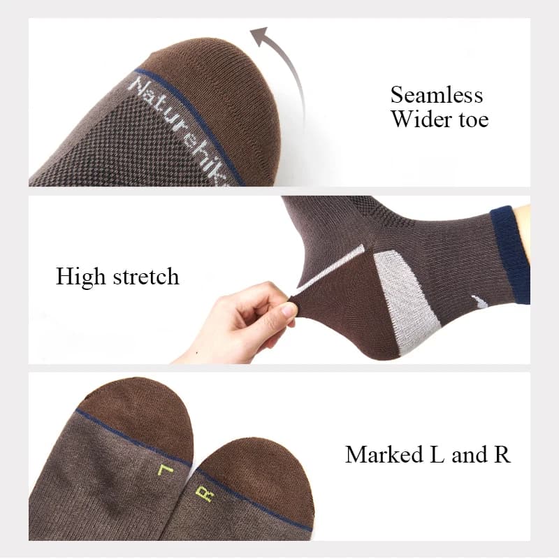 Naturehike Socks Men's Women's Sports Quick-drying Right Angle Sock Outdoor Running Hiking Mountaineering Breathable Mid-Calf - 4