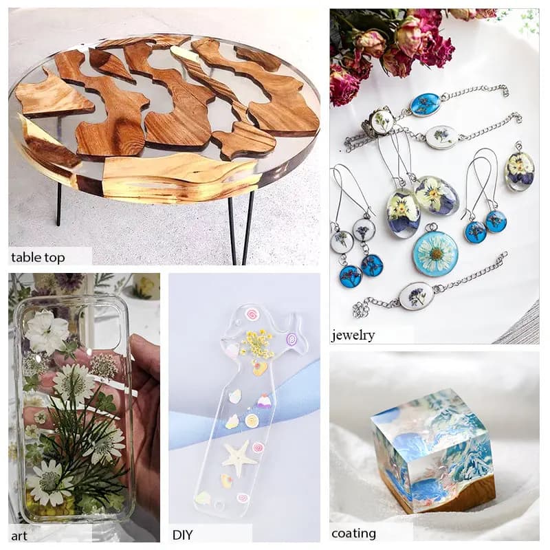 All in One Silicone Molds Starter Kit with 1:1 Clear Epoxy Resin for Office Home Decor Art Craft DIY Jewelry Making Supplies - 6