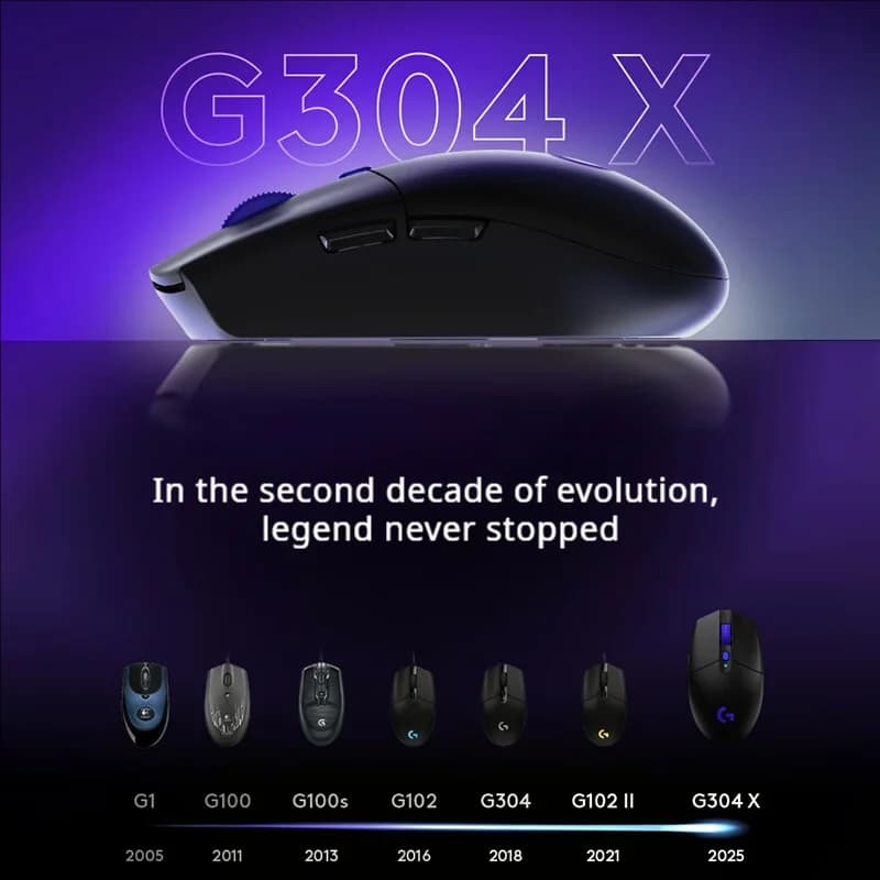 ماوس الألعاب اللاسلكي لوجيتك جي 304 إكس بوزن 57 جرام وضع مزدوج و6 أزرار قابلة للبرمجة وعمر بطارية طويل لألعاب إف بي إس فالورانت إل أو إل - 4