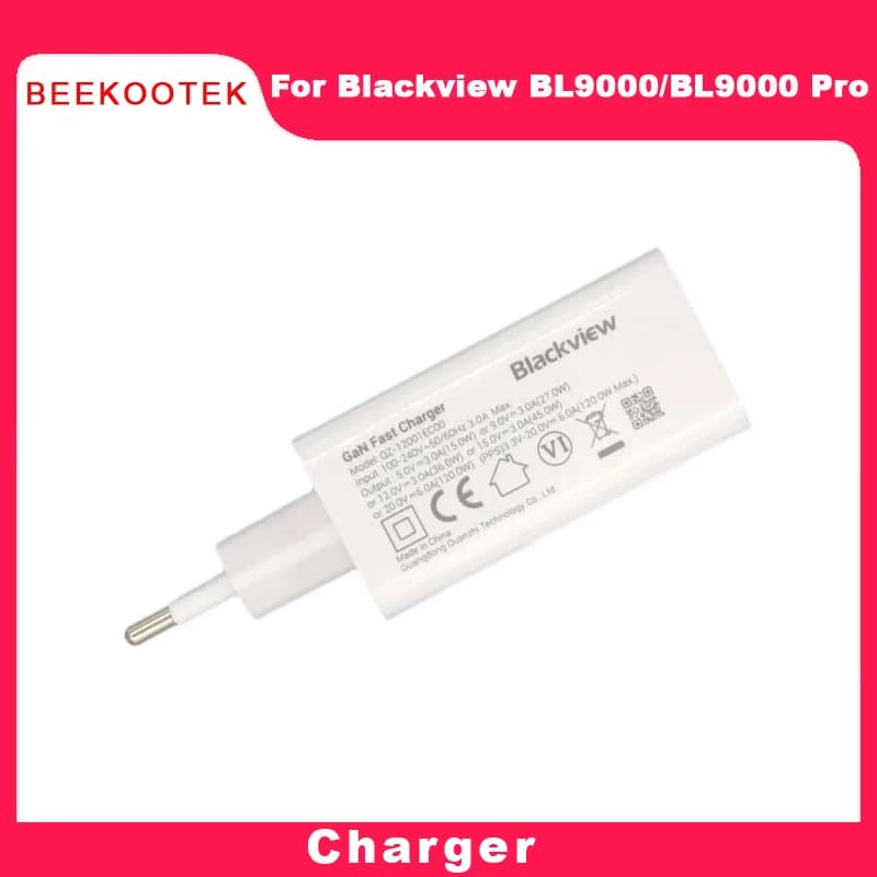 شاحن رسمي أصلي لبلاك فيو BL9000 برو مع كابل شحن سريع Type-C وخط بيانات لهاتف بلاك فيو BL9000 برو