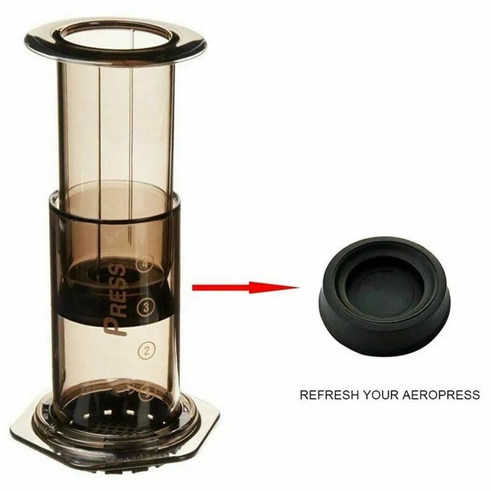 غطاء مكبس محكم من السيليكون متين لمكبس القهوة Aeropress، أداة مطاطية للمنزل والمكتب بقياس 2.3x0.5 إنش - 2