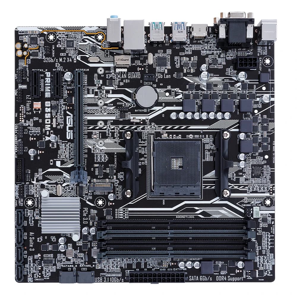 ASUS PRIME B350M-A Motherboard AMD B350 Socket AM4 DDR4 64GB Micro ATX PCI-E 3.0 support Ryzen 7 5700 Ryzen 3 5300 Ryzen 7 4700 - 2