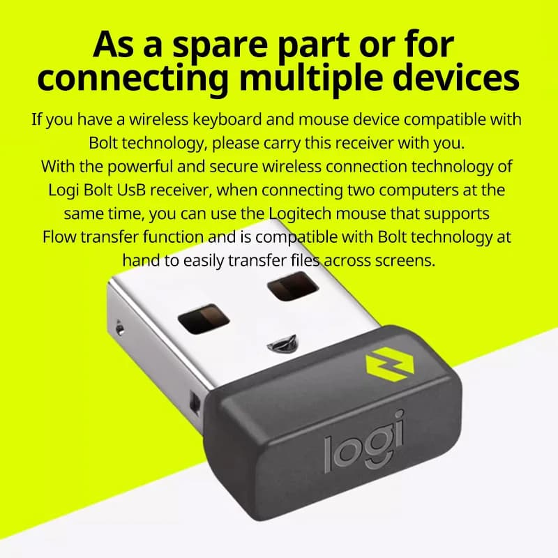 مستقبل Logitech Bolt USB، مناسب لـ M650/MX Master 3S/LIFT/M240/MX Anywhere 3S/POP MOUSE/WAVE KEYS/K98 - 2