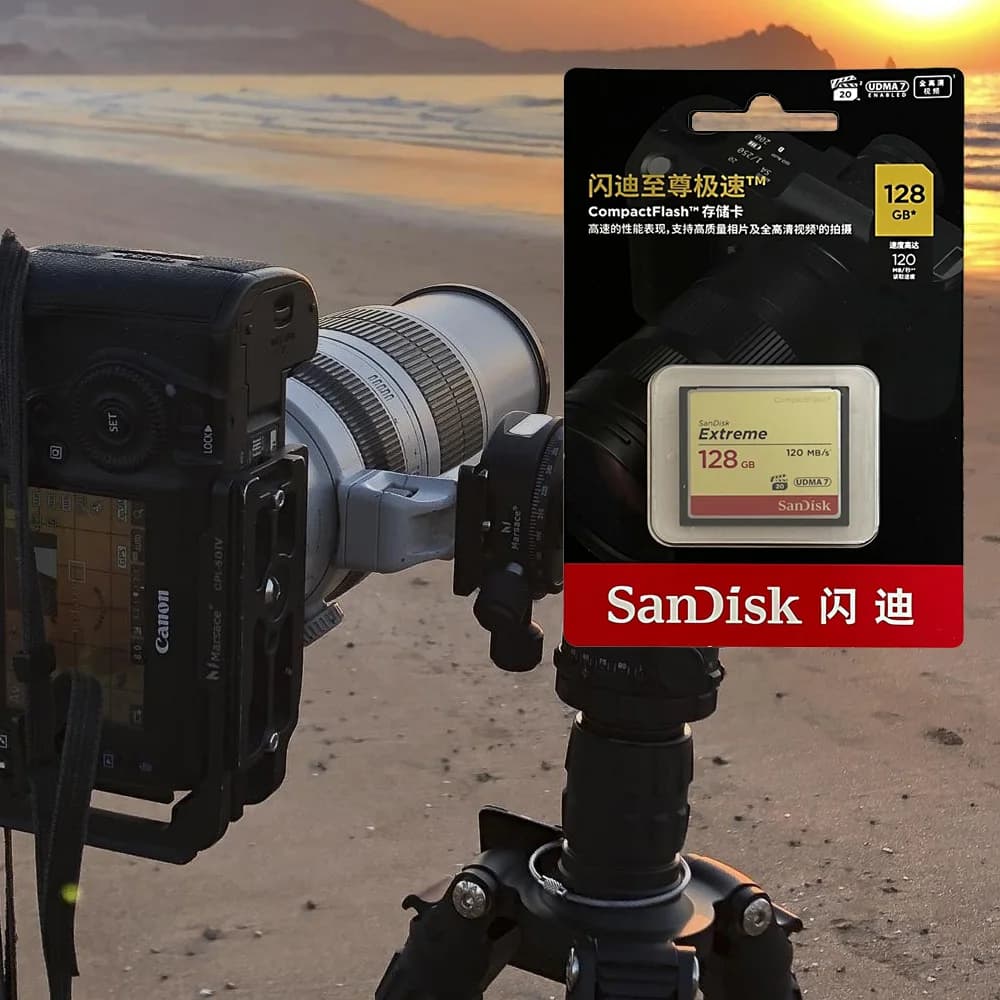 بطاقة ذاكرة SanDisk Extreme CompactFlash سعة 32 جيجابايت و64 جيجابايت و128 جيجابايت CF بسرعة 120 ميجابايت/ثانية لكاميرات DSLR وكاميرات الفيديو HD - 3