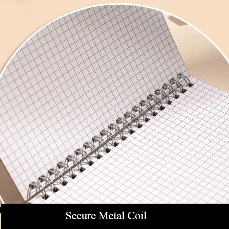 A4 A5 B5 Spiral book Coil Notebook 120 Sheets Grid Paper 240 Pages Notebook PP Cover for Students School - 3