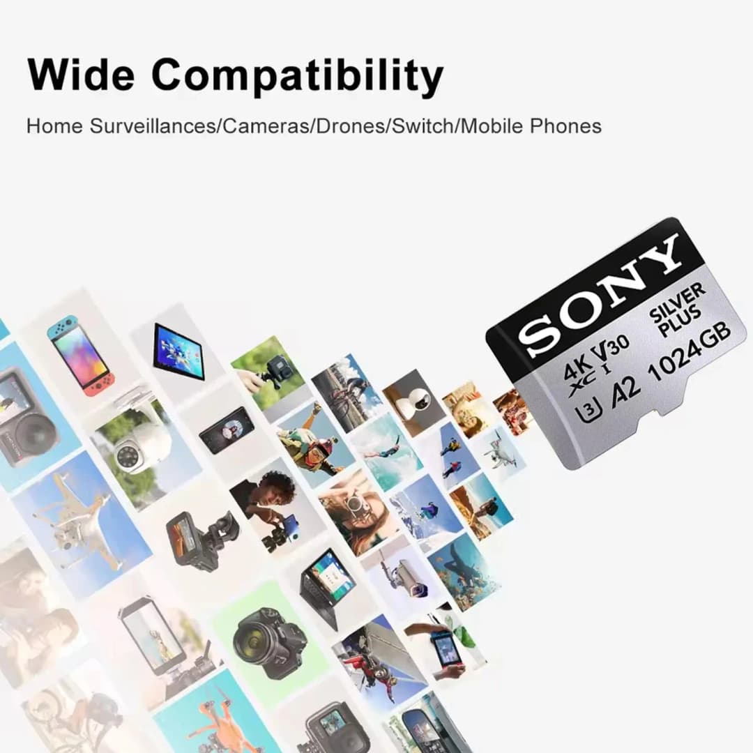 بطاقة ذاكرة SONY مايكرو إس دي 1024 جيجابايت U3 A2 فئة 10 TF 128 جيجابايت للهاتف والكاميرا والكمبيوتر اللوحي ونينتندو سويتش - 4