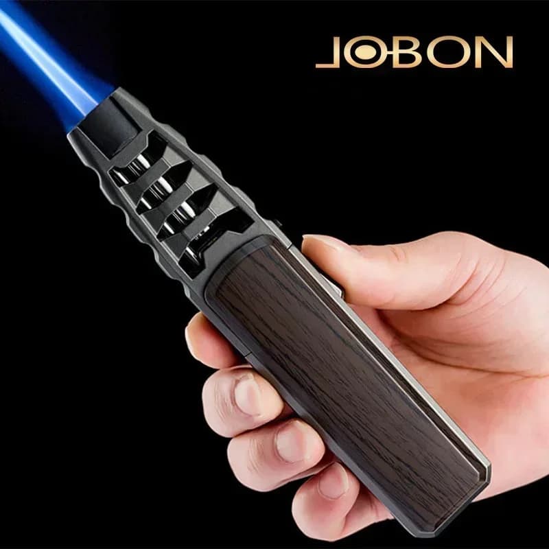 ولاعة غاز البيوتان المقاومة للرياح من JOBON، ولاعة شعلة زرقاء قابلة للإشعال 360 درجة، أدوات مطبخ وشواء ومجوهرات ولحام - 4