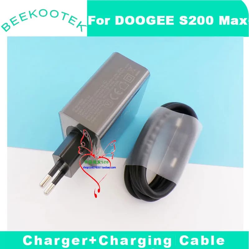 شاحن DOOGEE S200 Max الأصلي الجديد مع محول شحن سريع رسمي وكابل USB لخط البيانات لهاتف DOOGEE S200 Max الذكي - 5