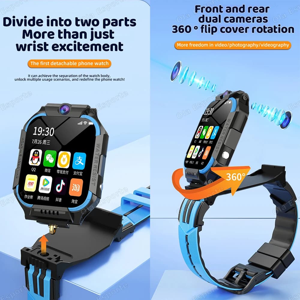 New Kids 5G Smart Watch SOS GPS+BDS/GLONASS Location Phone Call Camera Child Smartwatch 1.83 Inch WIFI Waterproof For Watch Gift - 3