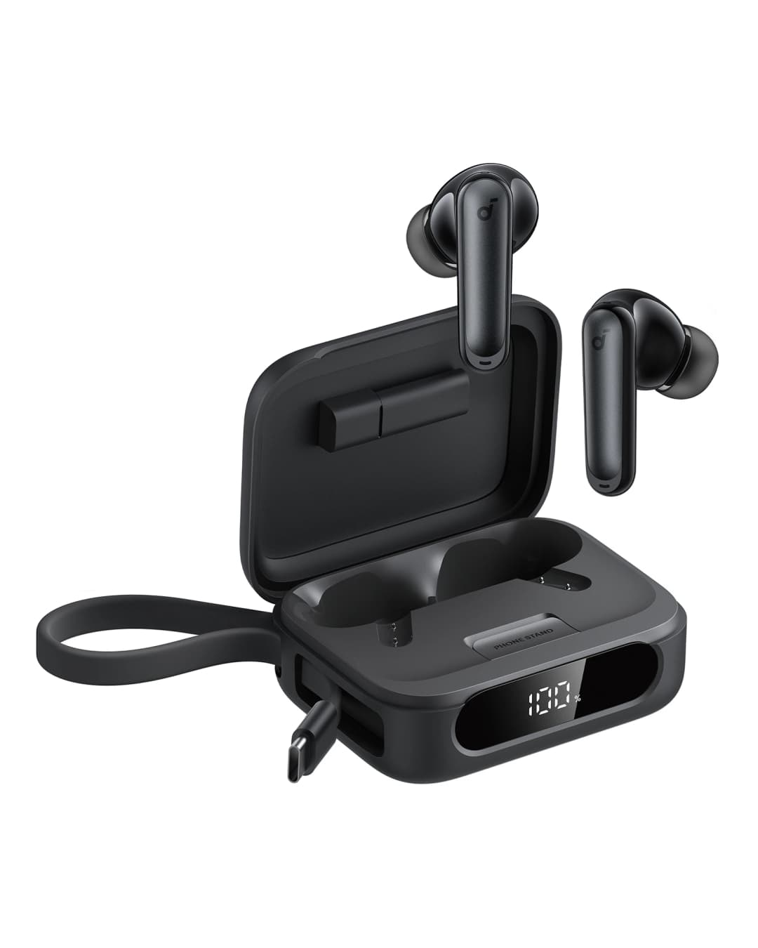 سماعات Soundcore P41i من Anker، سماعات إلغاء الضوضاء التكيفي مع شاحن هاتف محمول وموصل Lightning مدمج