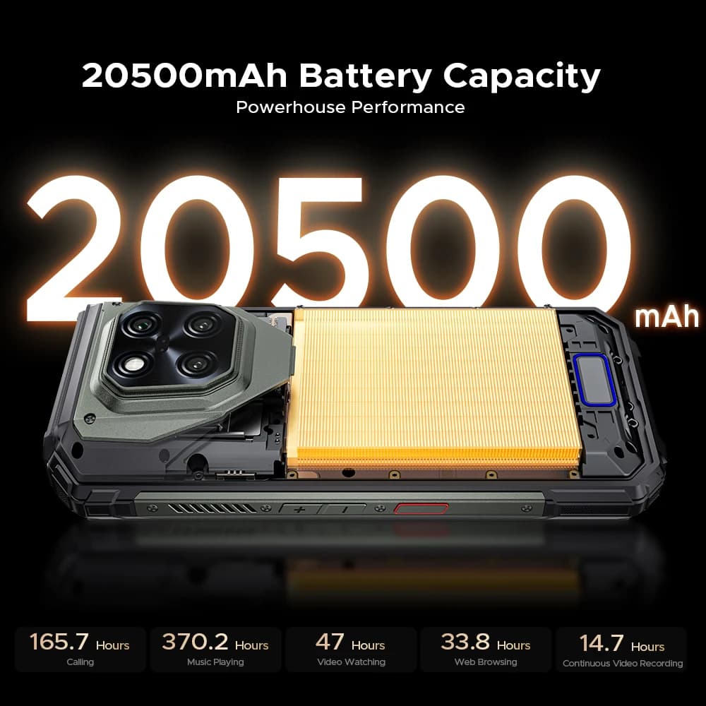 العرض الأول عالميًا لهاتف DOOGEE V Max Play 5G بميزة العرض الضوئي، هاتف متين ببطارية 20500 مللي أمبير، إضاءة تخييم مزدوجة، معالج Dimensity 7300، ذاكرة 16 جيجابايت + 512 جيجابايت، تقنية NFC - 5