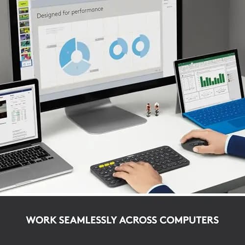 ماوس لاسلكي Logitech M720، بلوتوث ويونيفاينغ، وضع مزدوج، تبديل بين أجهزة متعددة، مناسب للمكتب والمنزل والكمبيوتر المحمول - 4