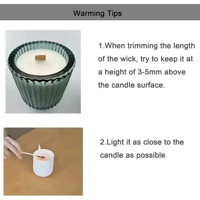 Natural Wooden Candle Wicks Wood Wick with Metal Holders for Soy Wax Candle DIY Candle Making Supplies Aromatherapy Craft - 2