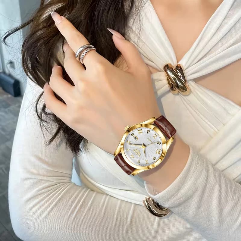 LIGE Women Watch Fashion Leather Military Sport Waterproof Watches For Women Top Brand Luxury Women's Bracelet Watch Reloj Mujer - 5