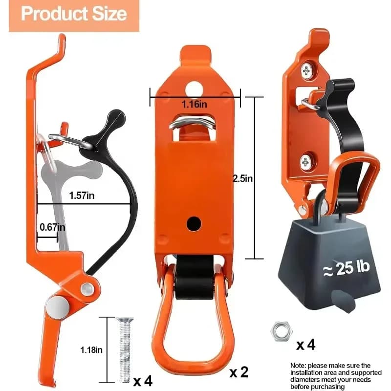 2-4PCS Tool Fixing Bracket Wall Mounting Bracket Shovel Ax Quick Release Clamp Shovel Bracket Car RV Boat Home Accessories - 3
