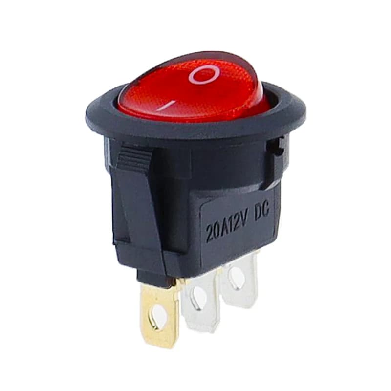 1 قطعة 20 مللي متر KCD1 Led التبديل 12 فولت 220 فولت ضوء السلطة التبديل أضواء زر السيارة تشغيل/إيقاف 3pin جولة الروك التبديل - 6