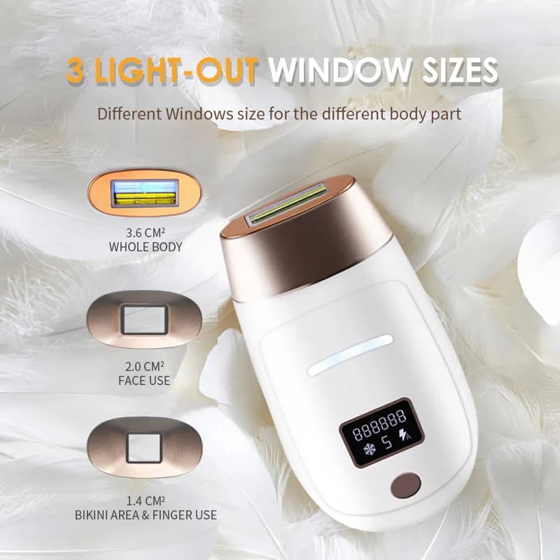 Vancostar Cordless Laser Hair Removal Rechargeable 4in1 Replaceable Lamp Cooling Painless Permanent Bikinis Trimmer IPL Epilator - 3