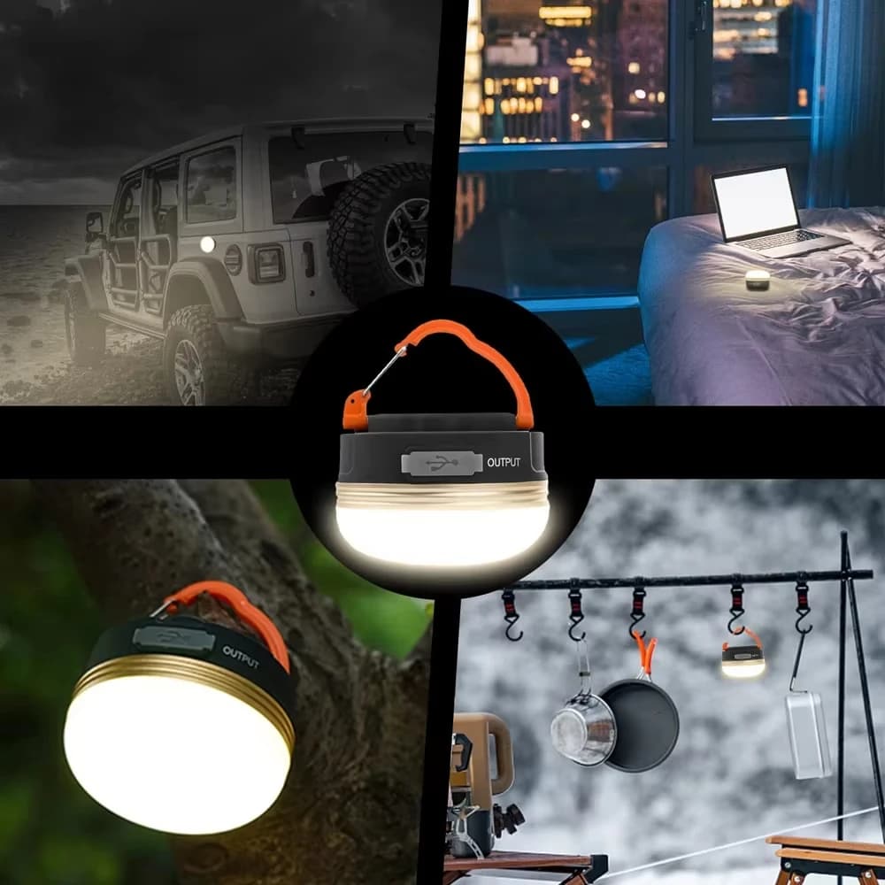 مصباح خيمة تخييم LED - شحن USB/بطارية AAA، ضوء مغناطيسي معلق متعدد الوظائف للاستخدام في حالات الطوارئ والعمل المنزلي - 3