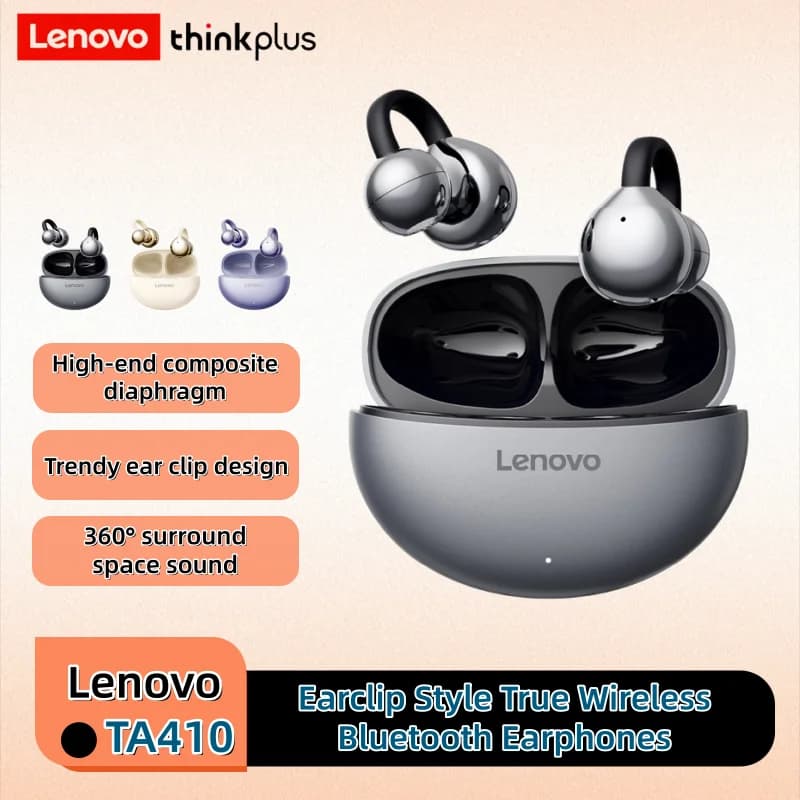 Lenovo TA410 Wireless Bluetooth 5.4 Earphones TWS Panoramic Sound Effects Ultra Long Battry Life Headphones Comfortable To Wear - 3