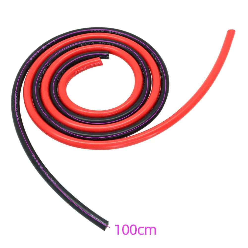 2 meter Silicon Wire 8 10 12 14 16 18 20 22AWG Heatproof Soft Silicone Silica Gel Wire Cable (1meter Red+1meter Black) ) - 5