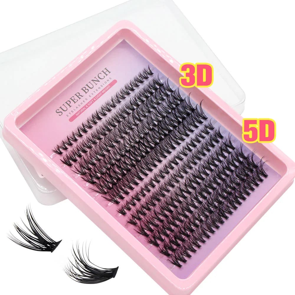 Whole sale Super Bunch New 3D/5D Effect Mix 240 Clusters Lashes 8-16mm Charm Style False Eyelashes Extension Russian Volume - 3