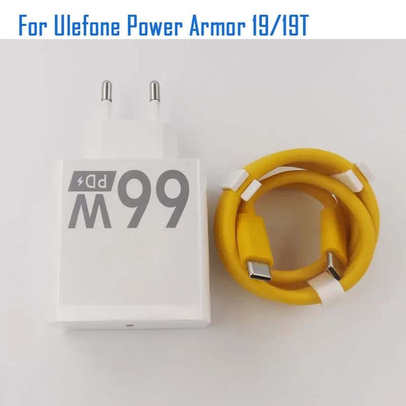 شاحن سريع أصلي جديد Ulefone Armor 19 و18 و19T، محول شحن سريع، كابل USB، خط بيانات متوافق مع Ulefone Armor 30 Pro