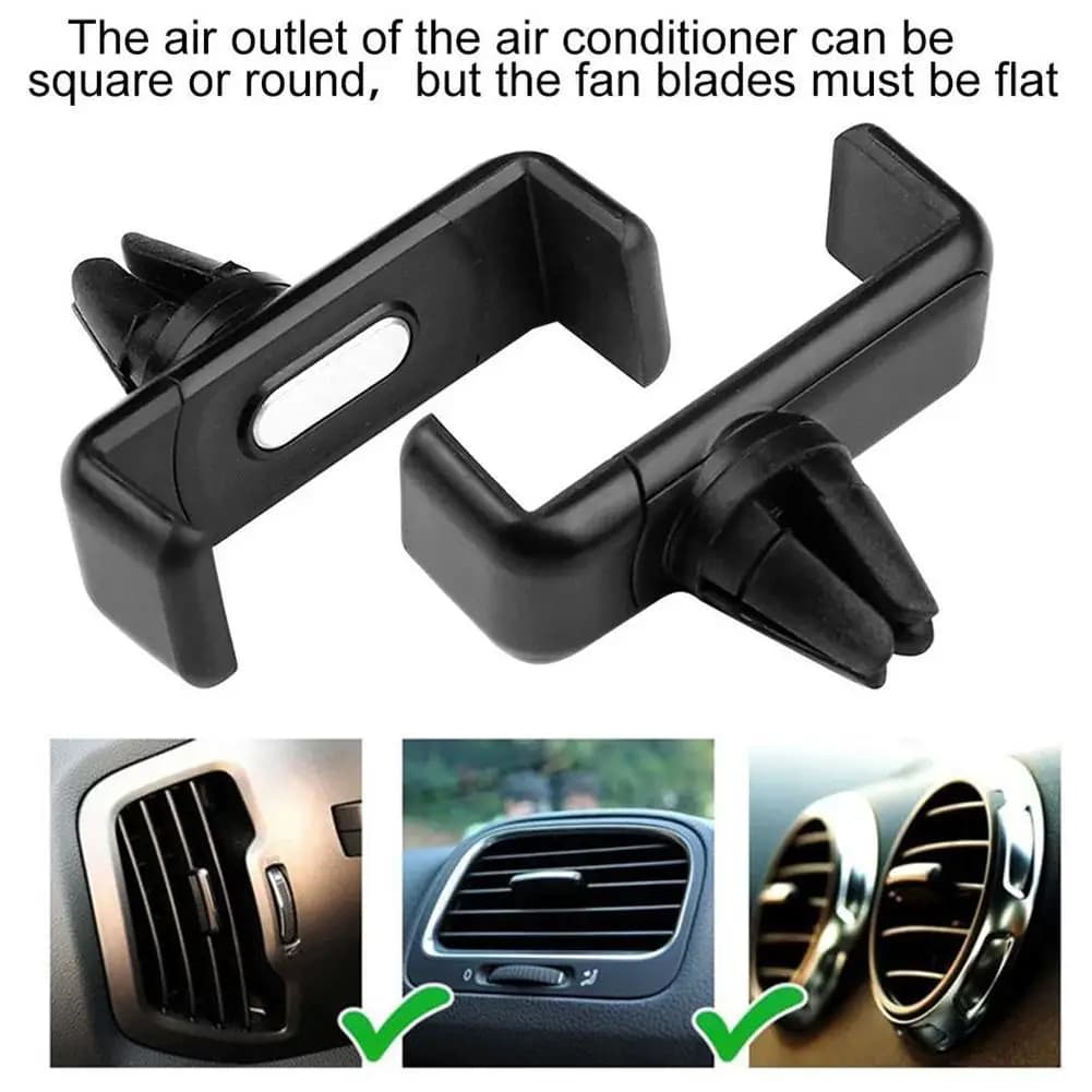Car Phone Holder Air Outlet Mount Clip Universal 360 Rotation ABS Navigation Holder Bracket For Samsung  - 2