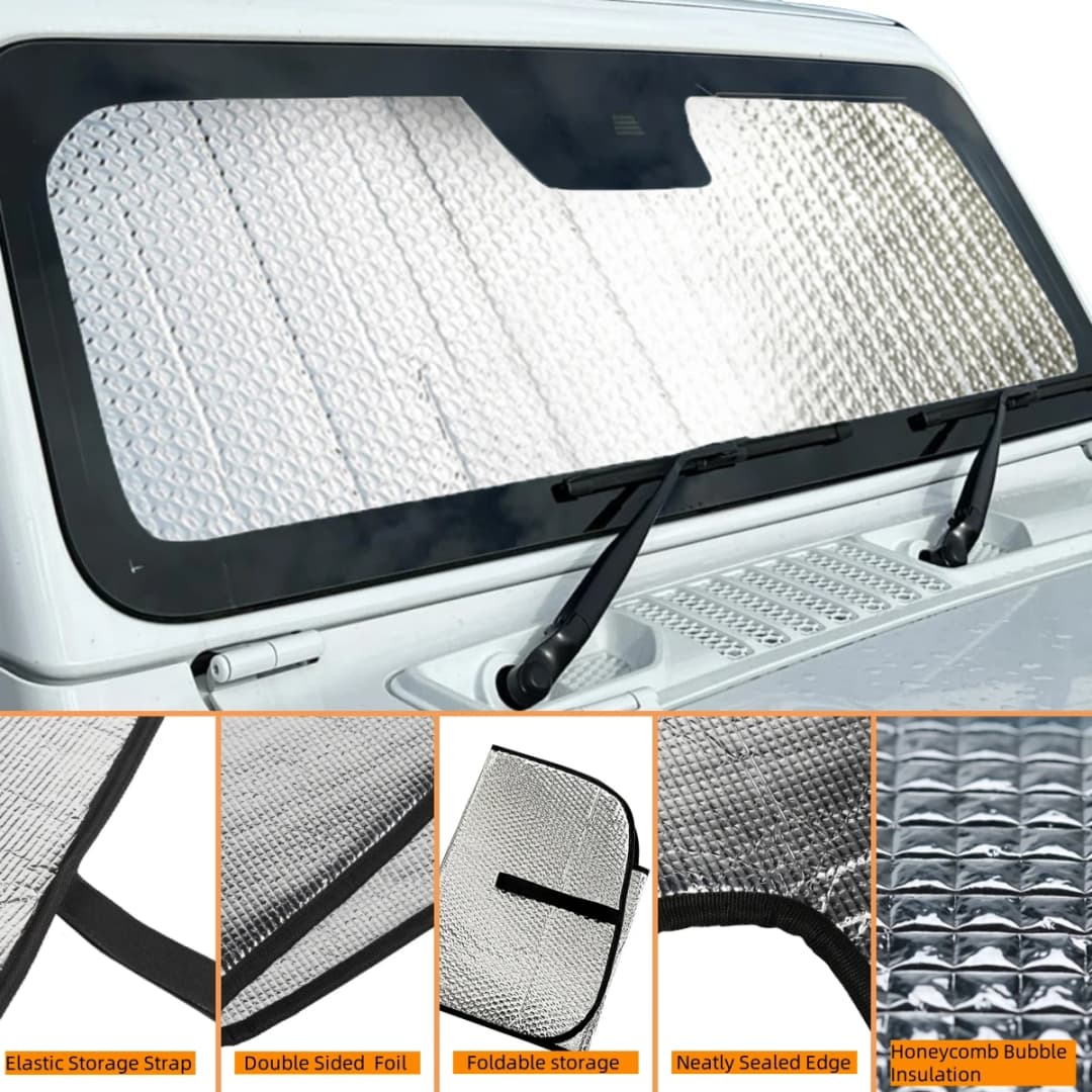 Car Front Windshield Sunshade Sun Visor Anti UV Insulation Pad for Jeep Wrangler JL Gladiator JT 2018-2025 Interior Accessories - 2