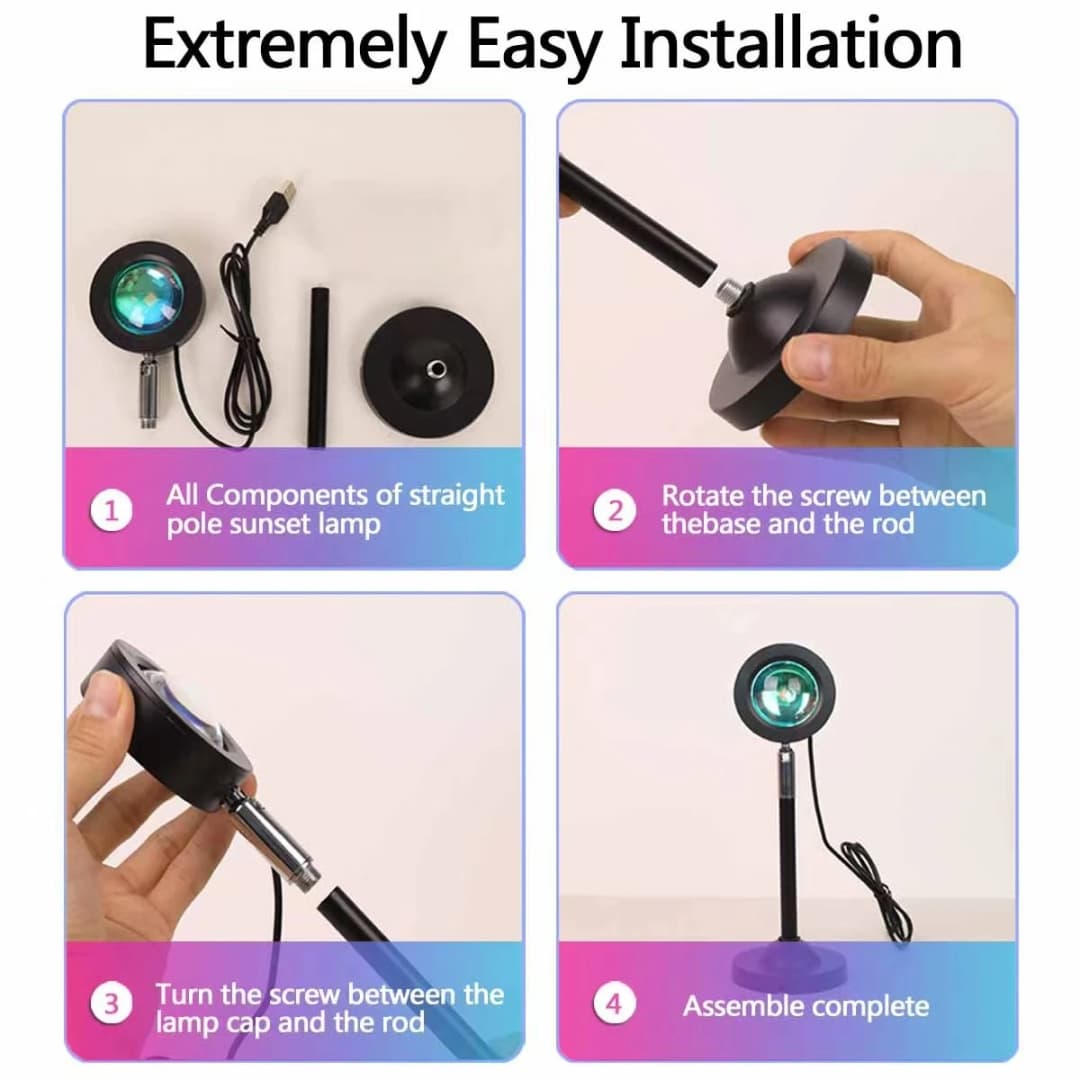 إضاءة USB لغروب الشمس، إضاءة ليلية محيطة لديكور المنزل، وإضاءة مريحة في غرفة النوم وغرفة المعيشة - 6