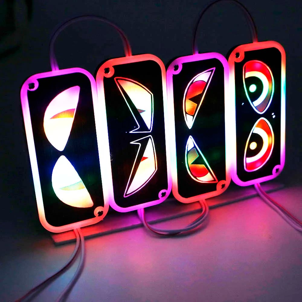 1pcs RGB Led Evil Eye Module Demon Eye Strobe Warning Light Car motocycle Flashing Emergency Lamp - 4