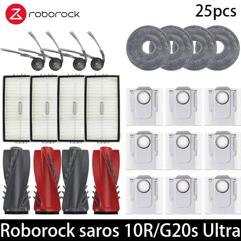 Roborock Saros 10R/G20S Ultra  Accessories Brush Hepa Filter Mop Cloth Dust Bag Spare Parts