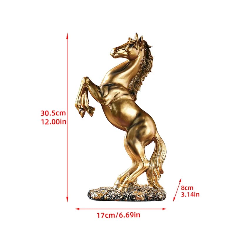 European Style Home Resin Victory Horse Statue, Living Room ，Cabinet,Office Desktop Decoration  Animal Figurines - 6