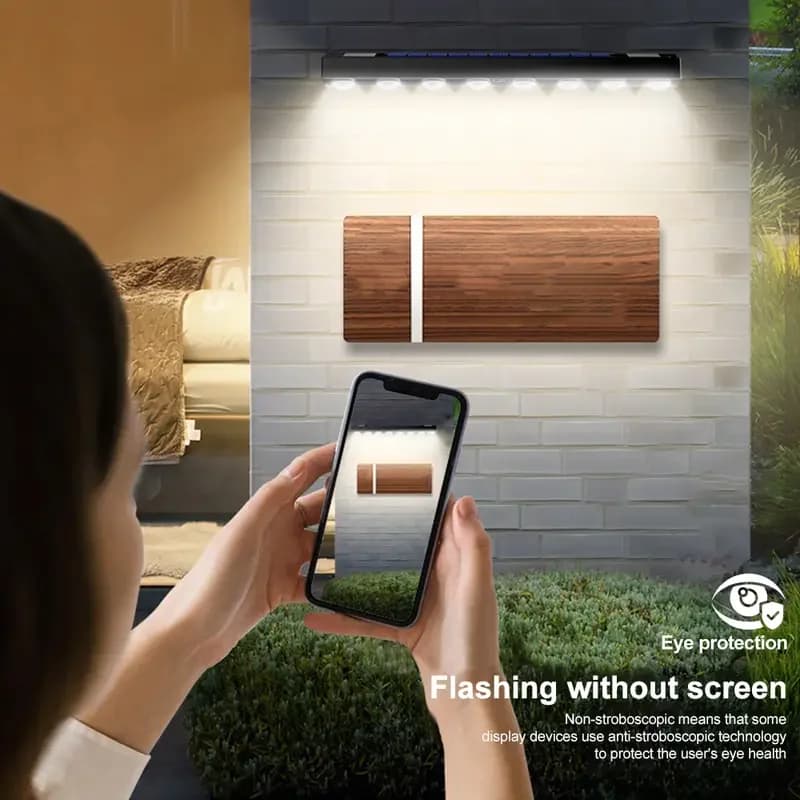 إضاءة جدارية شمسية LED مقاومة للماء للفناء والحديقة والسياج والشارع - إضاءة ديكورية تعمل بالطاقة الشمسية - 4